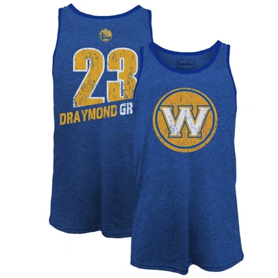 Majestic Men's  Threads Draymond Green Royal Golden State Warriors Name And Number Tri-blend Tank Top
