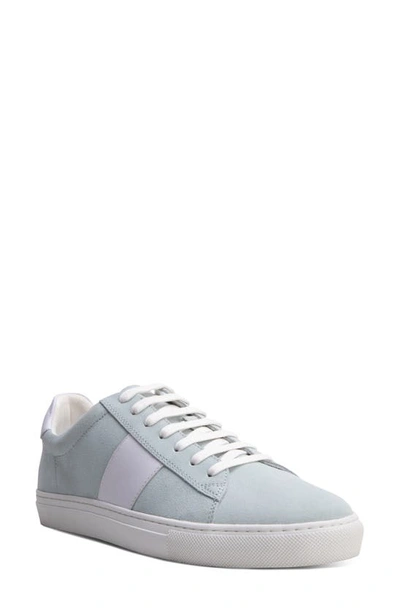 Blake Mckay Jay Stripe Lace To Toe Sneaker In Light Blue Suede/ White