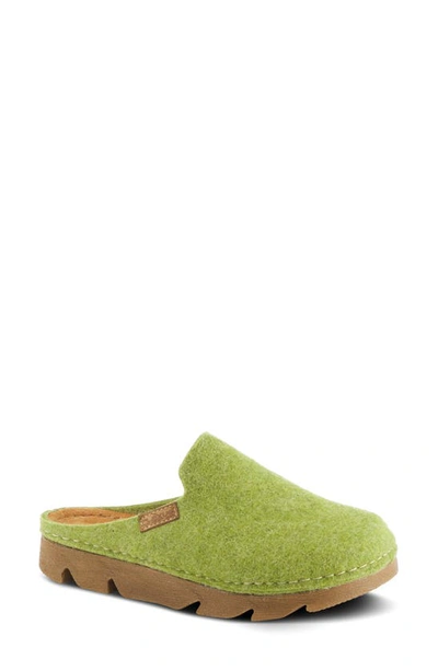 Flexus By Spring Step Cloggish Mule In Green