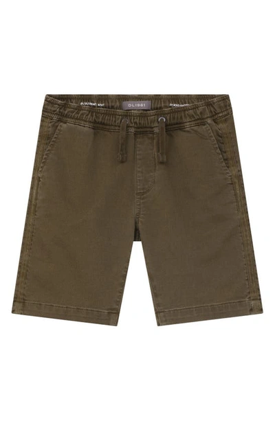Dl1961 Kids' Jackson Stretch Cotton Knit Shorts In Army Green