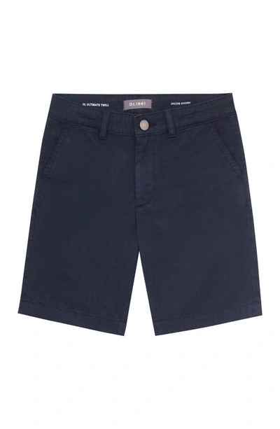 Dl1961 Kids' Jacob Stretch Cotton Chino Shorts In Oxford Navy
