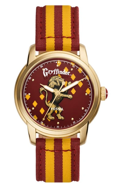 Fossil X Harry Potter™ Limited Edition Gryffindor™ Hogwarts™ House Strap Watch, 40mm In Gold/red