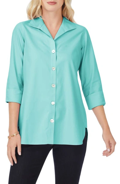 Foxcroft Pandora Non-iron Cotton Shirt In Oceanside