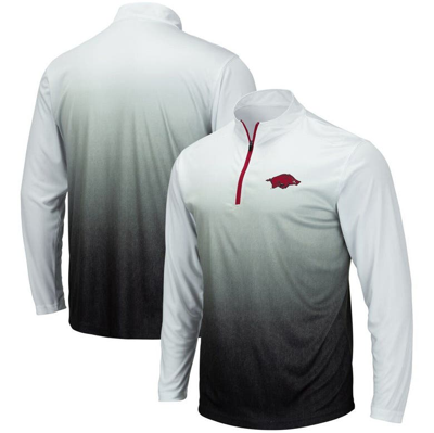 Colosseum Gray Arkansas Razorbacks Magic Team Logo Quarter-zip Jacket