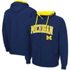 Colosseum Men's  Navy Michigan Wolverines Big And Tall Full-zip Hoodie In Navy