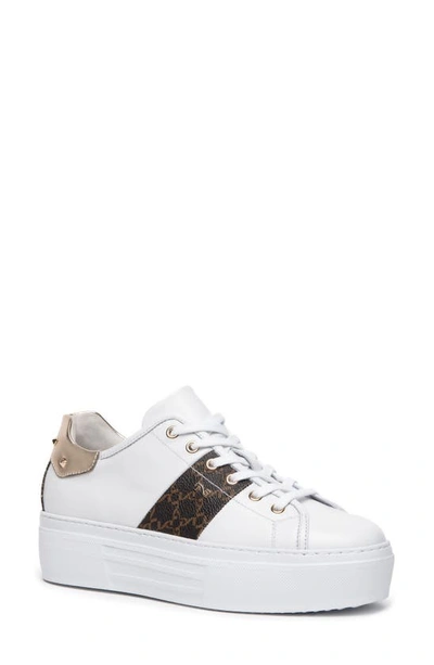 Nerogiardini Logo Skater Platform Sneaker In White