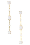 Ettika Elegant Opal Sway Dangle Earrings In White