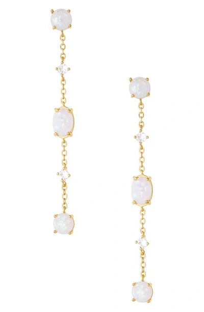 Ettika Elegant Opal Sway Dangle Earrings In White