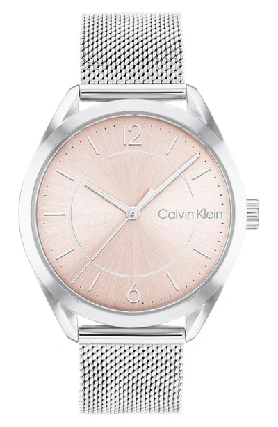 Calvin Klein Women's Silver-tone Stainless Steel Mesh Bracelet Watch 36mm