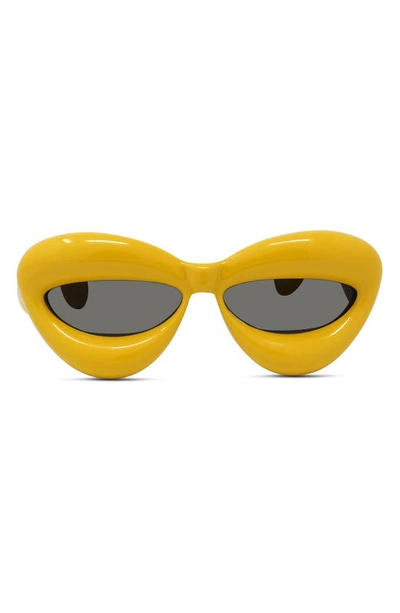 Loewe Inflated Injection Plastic Cat-eye Sunglasses In Yellow/gray
