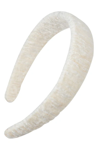 Tasha Velvet Headband In Ivory