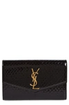 SAINT LAURENT MONOGRAM QUILTED LEATHER WALLET ON A CHAIN