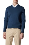 Rodd & Gunn Kelvin Grove Solid Supima® Cotton V-neck Sweater In Midnight