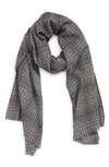 Andrew Stewart Glen Plaid Cashmere Scarf In Greybd