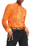 ASOS DESIGN PAISLEY PRINT SATIN BUTTON-UP SHIRT