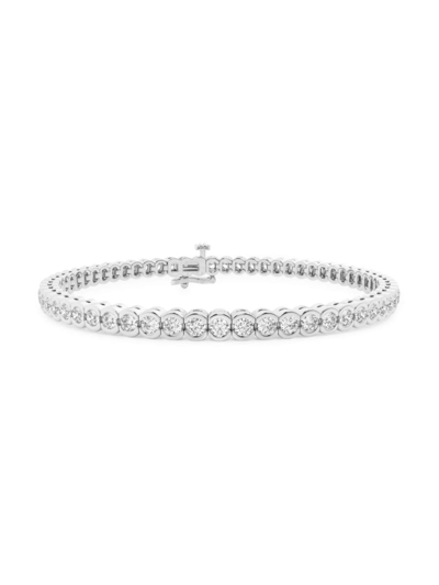 Saks Fifth Avenue Women's Build Your Own Collection 14k White Gold & Lab Grown Diamond Half Bezel Tennis Bracelet In 7 Tcw White Gold