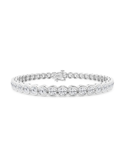 Saks Fifth Avenue Women's Build Your Own Collection 14k White Gold & Lab Grown Diamond Half Bezel Tennis Bracelet In 10 Tcw White Gold