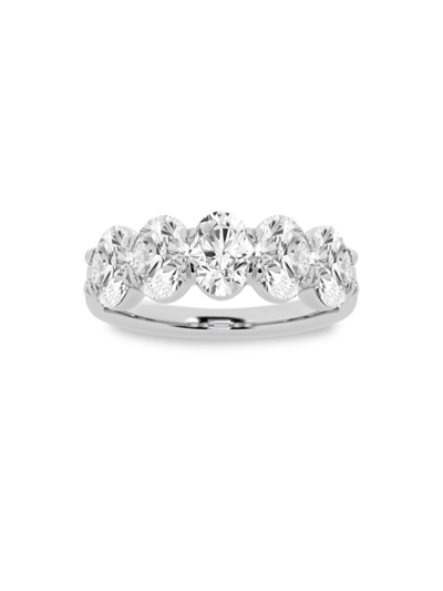 Saks Fifth Avenue Women's Build Your Own Collection 14k White Gold & 5 Lab Grown Oval Diamond Anniversary Band In 2 Tcw White Gold
