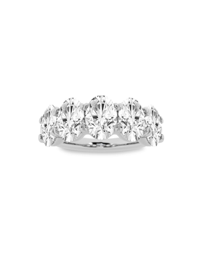 Saks Fifth Avenue Women's Build Your Own Collection 14k White Gold & 5 Lab Grown Oval Diamond Anniversary Band In 5 Tcw White Gold