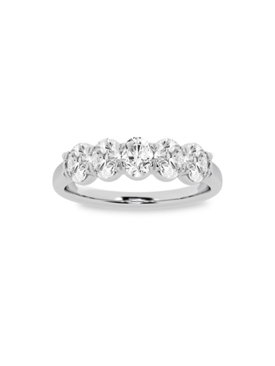 Saks Fifth Avenue Women's Build Your Own Collection 14k White Gold & 5 Lab Grown Oval Diamond Anniversary Band In 1 Tcw White Gold