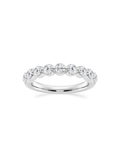 Saks Fifth Avenue Women's Build Your Own Collection 14k White Gold & 9 Natural Round Diamond Wedding Band In 2 Tcw White Gold