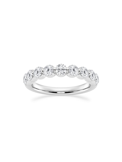Saks Fifth Avenue Women's Build Your Own Collection 14k White Gold & 9 Natural Round Diamond Wedding Band In 1 Tcw White Gold