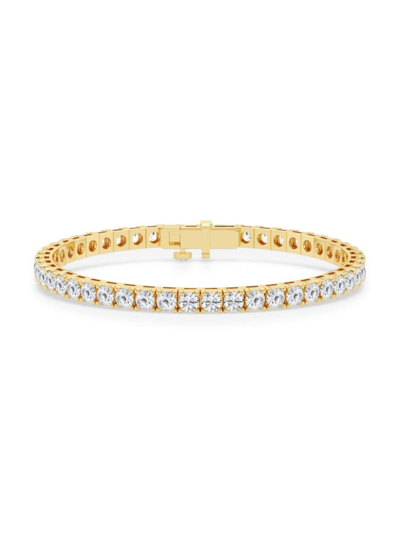 Saks Fifth Avenue Women's Build Your Own Collection 14k Yellow Gold & Lab Grown Diamond Four Prong Tennis Bracelet In 12 Tcw Yellow Gold