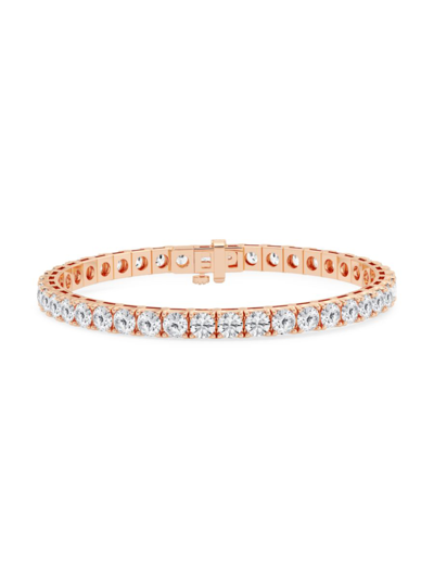 Saks Fifth Avenue Women's Build Your Own Collection 14k Rose Gold & Lab Grown Diamond Four Prong Tennis Bracelet In 14 Tcw Rose Gold