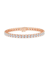 Saks Fifth Avenue Women's Build Your Own Collection 14k Rose Gold & Lab Grown Diamond Four Prong Tennis Bracelet In 13 Tcw Rose Gold