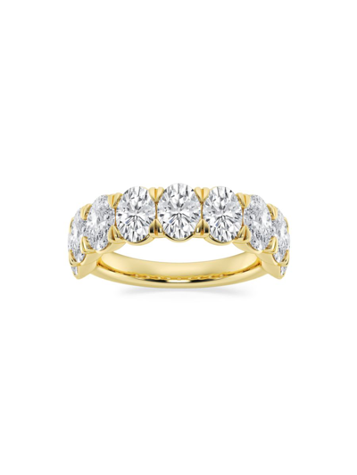 Saks Fifth Avenue Women's Build Your Own Collection 14k Yellow Gold & 9 Natural Oval Diamond Anniversary Band In 4 Tcw Yellow Gold