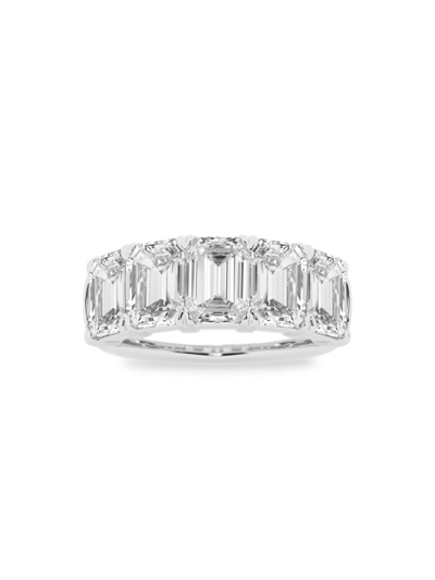 Saks Fifth Avenue Women's Build Your Own Collection Platinum & 5 Lab Grown Emerald Diamond Anniversary Band In 5 Tcw Platinum