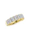 Saks Fifth Avenue Women's Build Your Own Collection 14k Yellow Gold & 9 Natural Emerald Cut Diamond Anniversary Band In 5 Tcw Yellow Gold