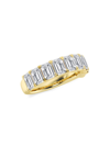 Saks Fifth Avenue Women's Build Your Own Collection 14k Yellow Gold & 9 Natural Emerald Cut Diamond Anniversary Band In 3 Tcw Yellow Gold