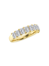 Saks Fifth Avenue Women's Build Your Own Collection 14k Yellow Gold & 9 Natural Emerald Cut Diamond Anniversary Band In 2 Tcw Yellow Gold