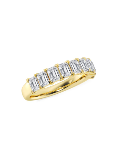Saks Fifth Avenue Women's Build Your Own Collection 14k Yellow Gold & 9 Natural Emerald Cut Diamond Anniversary Band In 2 Tcw Yellow Gold