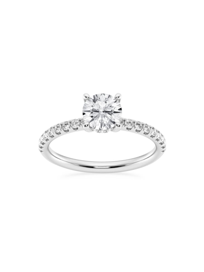 Saks Fifth Avenue Women's Build Your Own Collection Platinum & Lab Grown Round Diamond Hidden Halo Engagement Ring In 1.33 Tcw Platinum