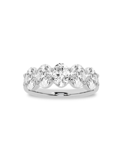 Saks Fifth Avenue Women's Build Your Own Collection Platinum & 5 Lab Grown Oval Diamond Anniversary Band In 2 Tcw Platinum