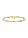 Saks Fifth Avenue Women's Build Your Own Collection 14k Yellow Gold & Natural Diamond Three Prong Tennis Bracelet In 7 Tcw Yellow Gold