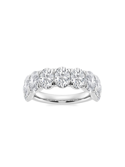 Saks Fifth Avenue Women's Build Your Own Collection Platinum & 9 Natural Oval Diamond Anniversary Band In 5 Tcw Platinum