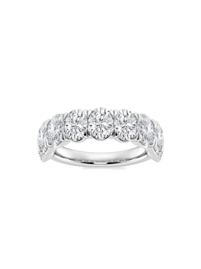 Saks Fifth Avenue Women's Build Your Own Collection Platinum & 9 Natural Oval Diamond Anniversary Band In 4 Tcw Platinum