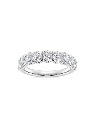 Saks Fifth Avenue Women's Build Your Own Collection Platinum & 9 Natural Oval Diamond Anniversary Band In 2 Tcw Platinum