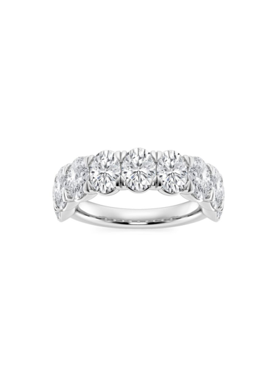 Saks Fifth Avenue Women's Build Your Own Collection Platinum & 9 Natural Oval Diamond Anniversary Band In 3 Tcw Platinum