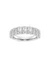 Saks Fifth Avenue Women's Build Your Own Collection 14k White Gold & 9 Natural Emerald Cut Diamond Anniversary Band In 5 Tcw White Gold