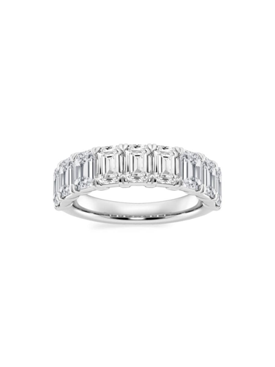 Saks Fifth Avenue Women's Build Your Own Collection 14k White Gold & 9 Natural Emerald Cut Diamond Anniversary Band In 5 Tcw White Gold