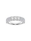 Saks Fifth Avenue Women's Build Your Own Collection 14k White Gold & 9 Natural Emerald Cut Diamond Anniversary Band In 3 Tcw White Gold
