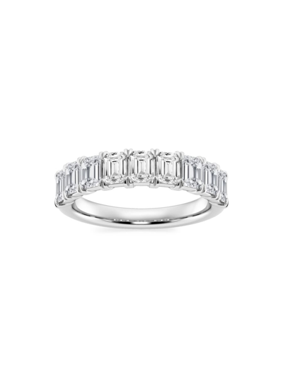 Saks Fifth Avenue Women's Build Your Own Collection 14k White Gold & 9 Natural Emerald Cut Diamond Anniversary Band In 2 Tcw White Gold