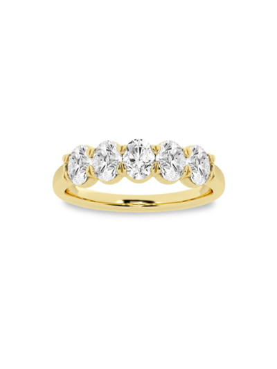 Saks Fifth Avenue Women's Build Your Own Collection 14k Yellow Gold & 5 Lab Grown Oval Diamond Anniversary Band In 1 Tcw Yellow Gold