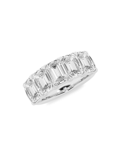 Saks Fifth Avenue Women's Build Your Own Collection 14k White Gold & 5 Lab Grown Emerald Diamond Anniversary Band In 5 Tcw White Gold