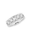 Saks Fifth Avenue Women's Build Your Own Collection 14k White Gold & 5 Lab Grown Emerald Diamond Anniversary Band In 3 Tcw White Gold