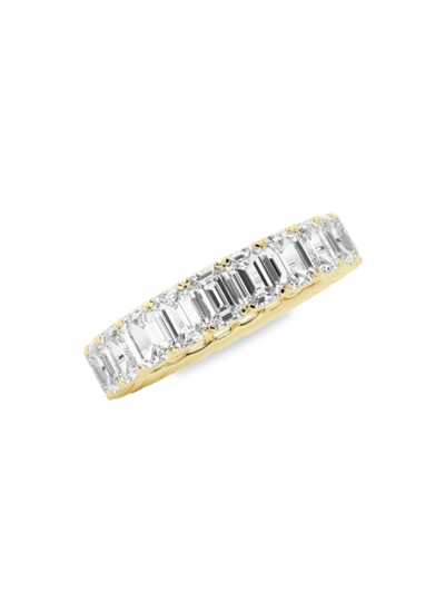 Saks Fifth Avenue Women's Build Your Own Collection 14k Yellow Gold & Lab Grown Emerald Cut Diamond Eternity Band In 4 Tcw Yellow Gold